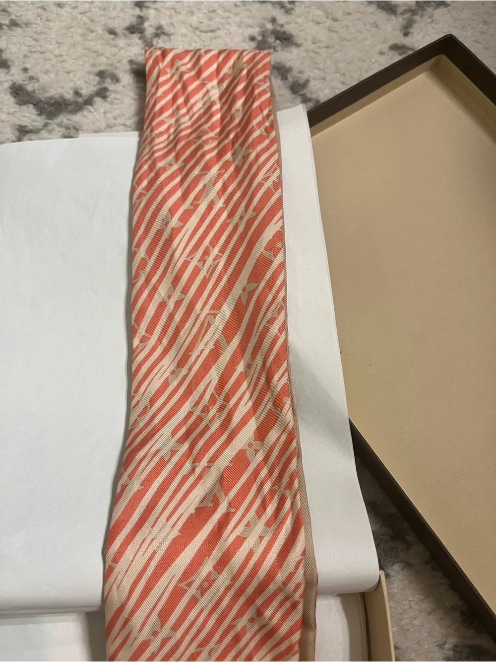 Louis Vuitton Coral, Mint & Lavender Silk Scarf